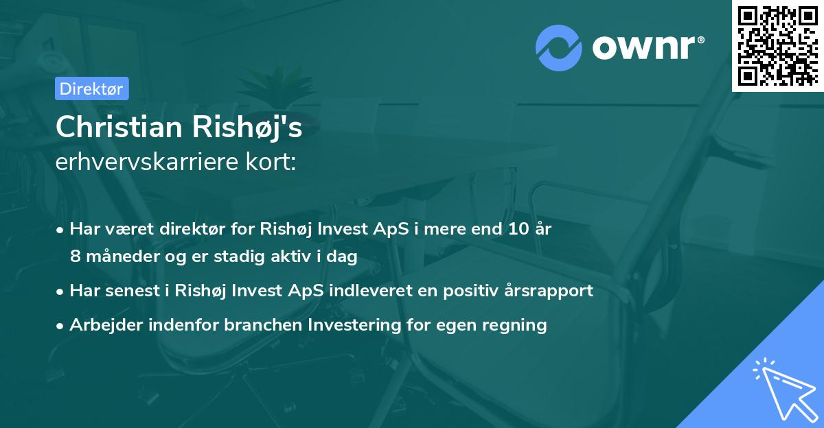 Christian Rishøj's erhvervskarriere kort