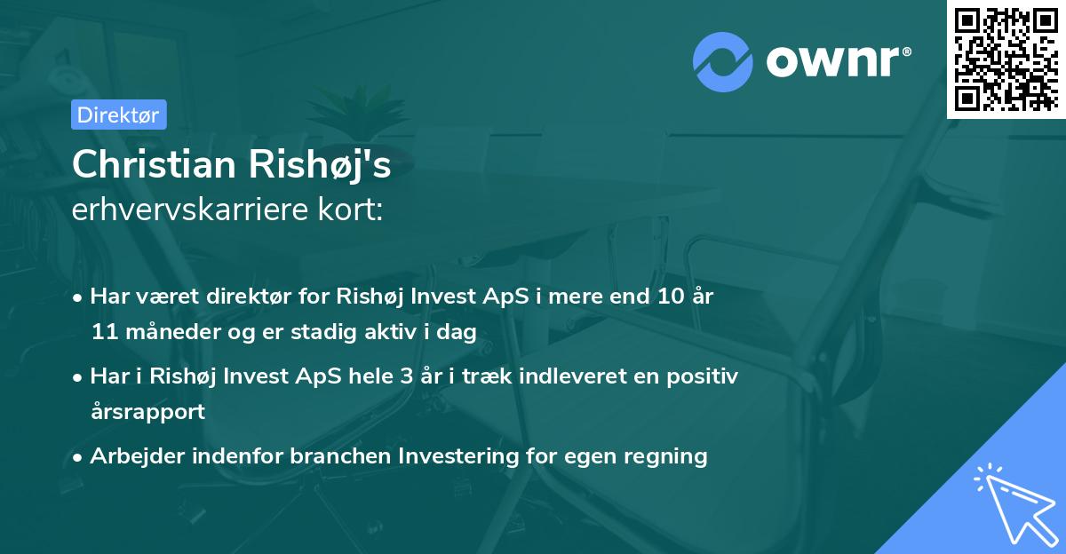 Christian Rishøj's erhvervskarriere kort