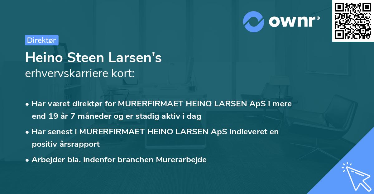 Heino Steen Larsen's erhvervskarriere kort