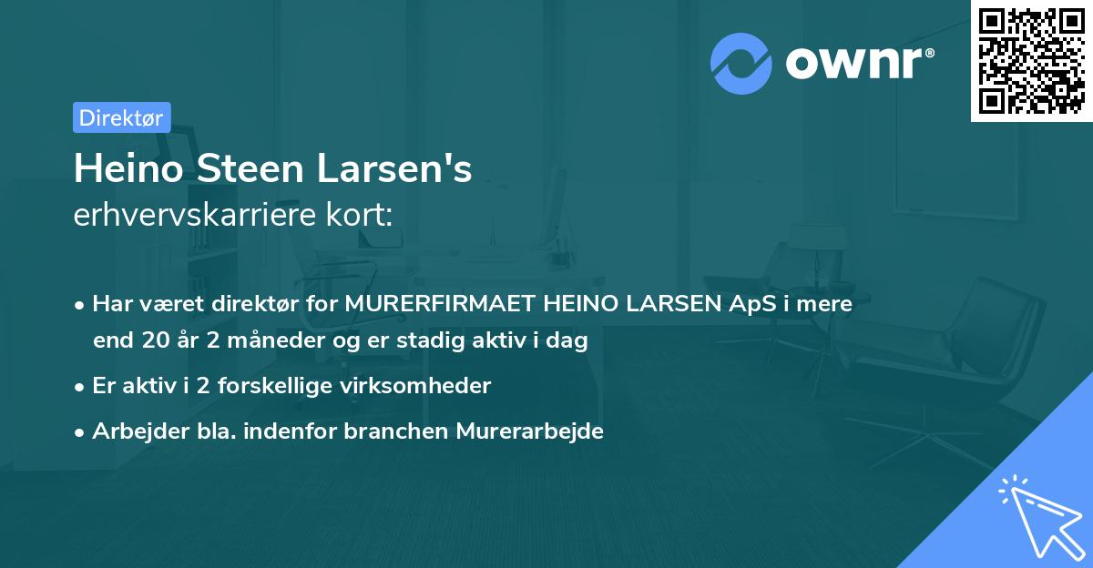 Heino Steen Larsen's erhvervskarriere kort