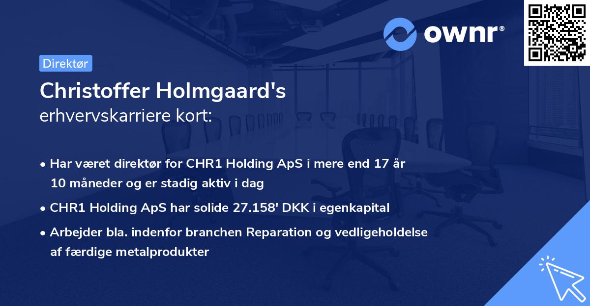 Christoffer Holmgaard's erhvervskarriere kort