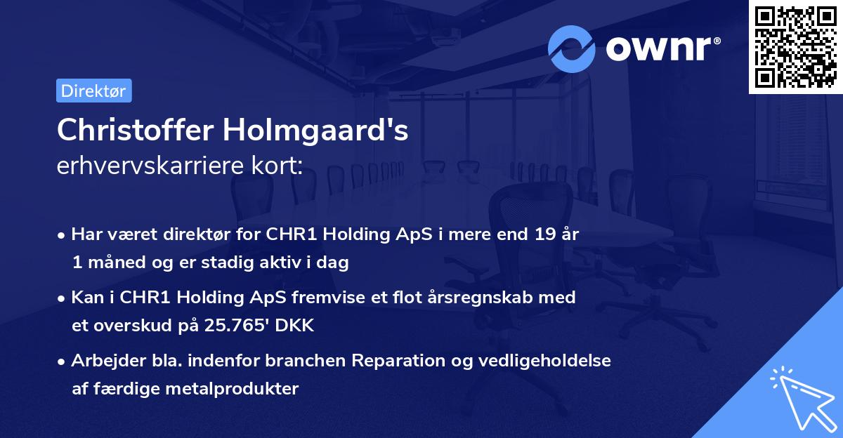 Christoffer Holmgaard's erhvervskarriere kort