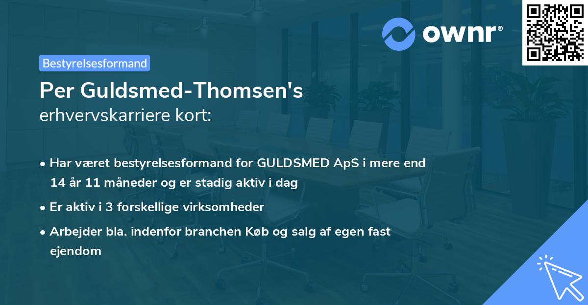 Per Guldsmed-Thomsen's erhvervskarriere kort
