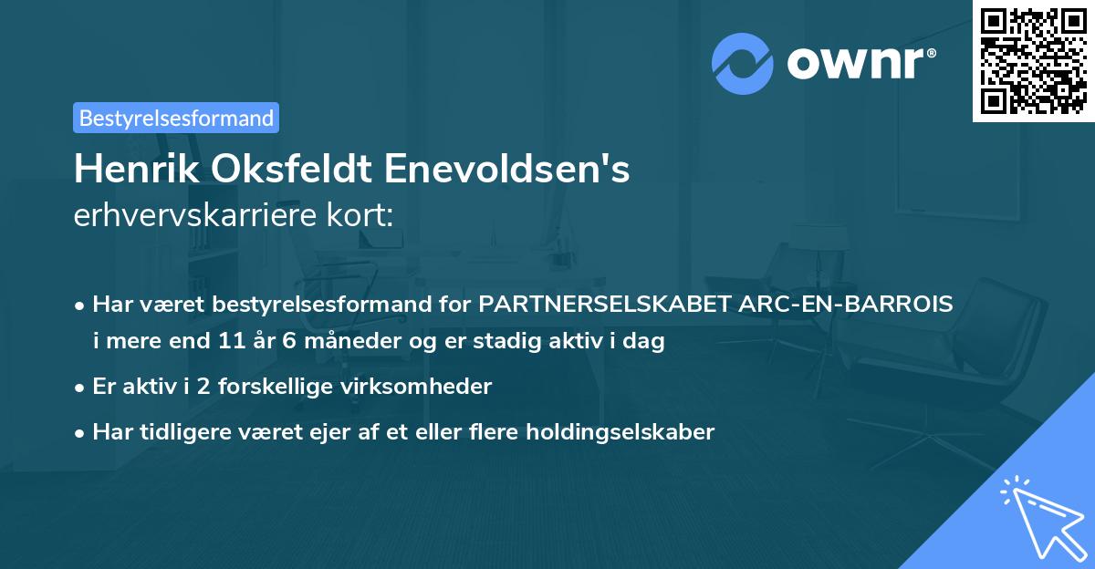 Henrik Oksfeldt Enevoldsen's erhvervskarriere kort