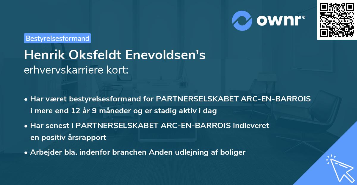 Henrik Oksfeldt Enevoldsen's erhvervskarriere kort
