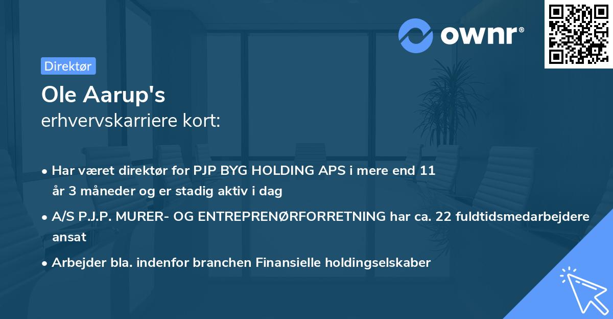 Ole Aarup's erhvervskarriere kort