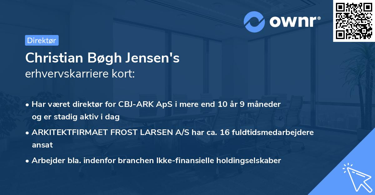 Christian Bøgh Jensen's erhvervskarriere kort