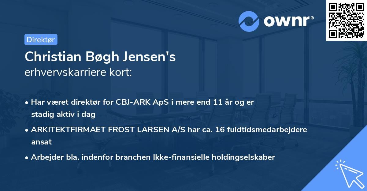 Christian Bøgh Jensen's erhvervskarriere kort
