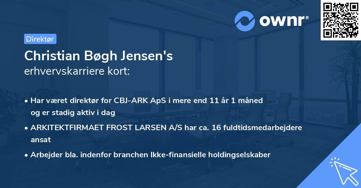 Christian Bøgh Jensen's erhvervskarriere kort