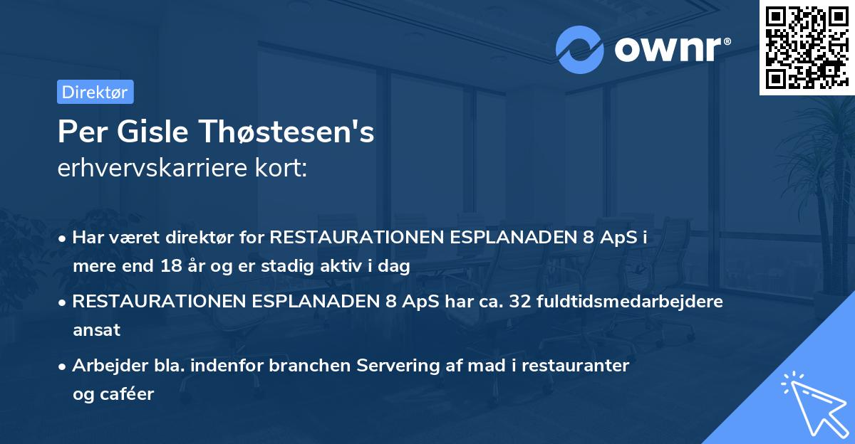 Per Gisle Thøstesen's erhvervskarriere kort