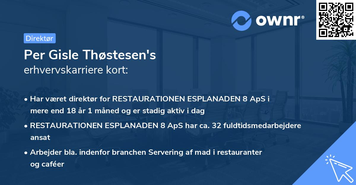 Per Gisle Thøstesen's erhvervskarriere kort