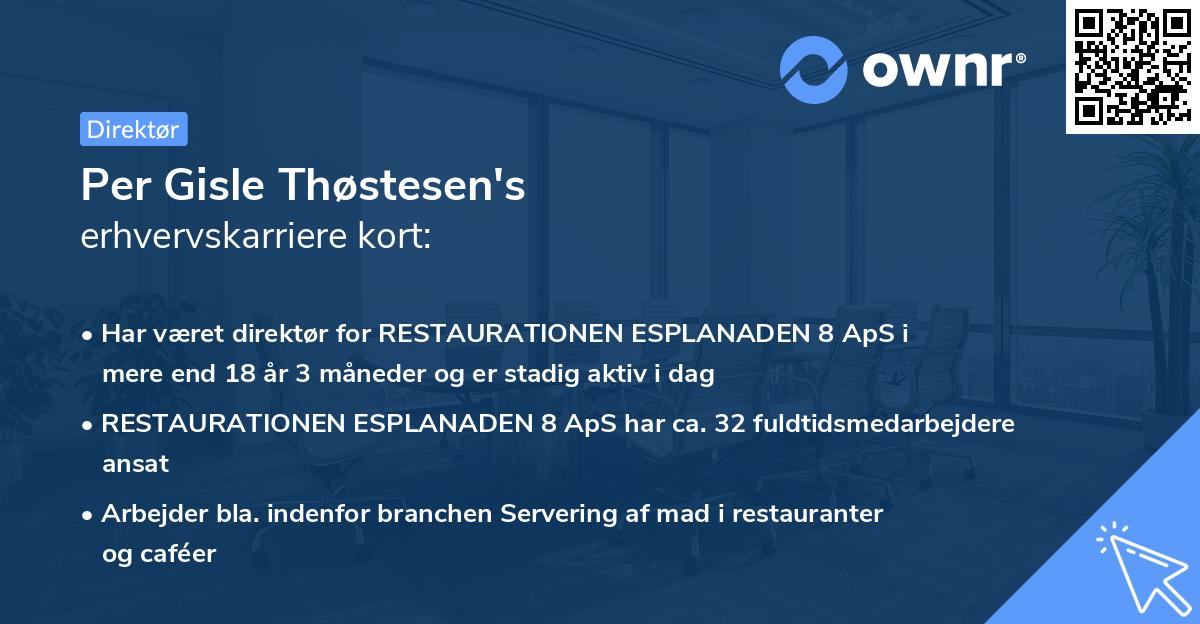 Per Gisle Thøstesen's erhvervskarriere kort