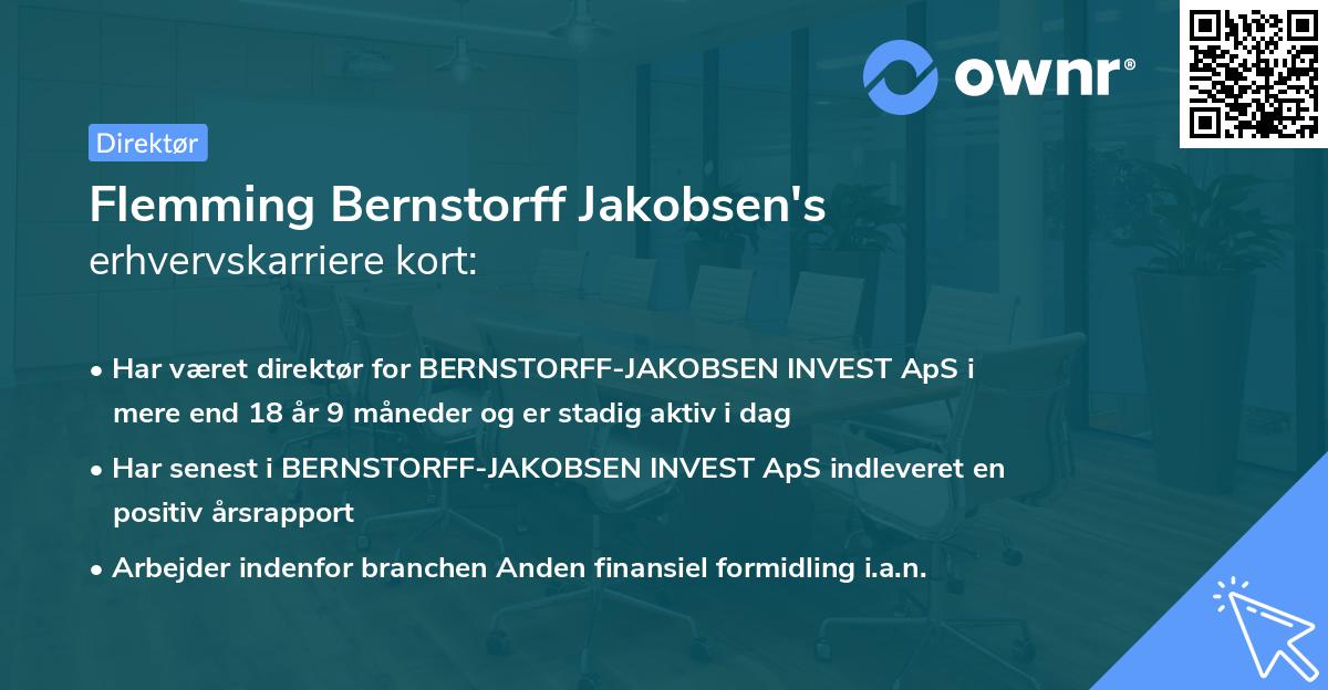 Flemming Bernstorff Jakobsen's erhvervskarriere kort