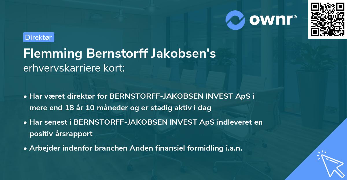 Flemming Bernstorff Jakobsen's erhvervskarriere kort