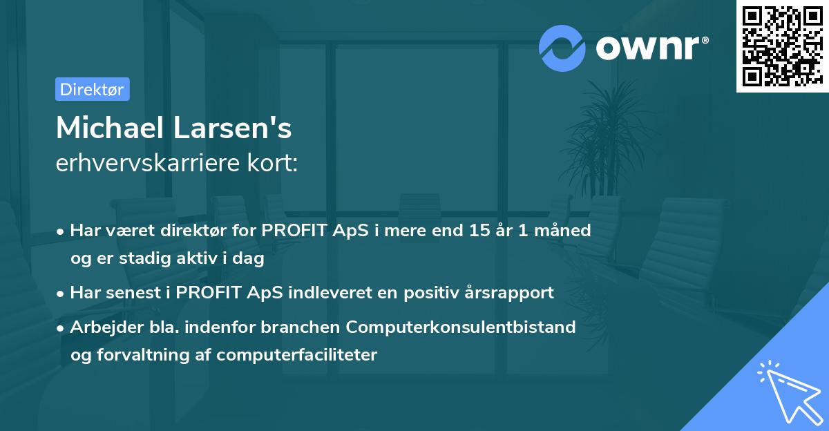 Michael Larsen's erhvervskarriere kort