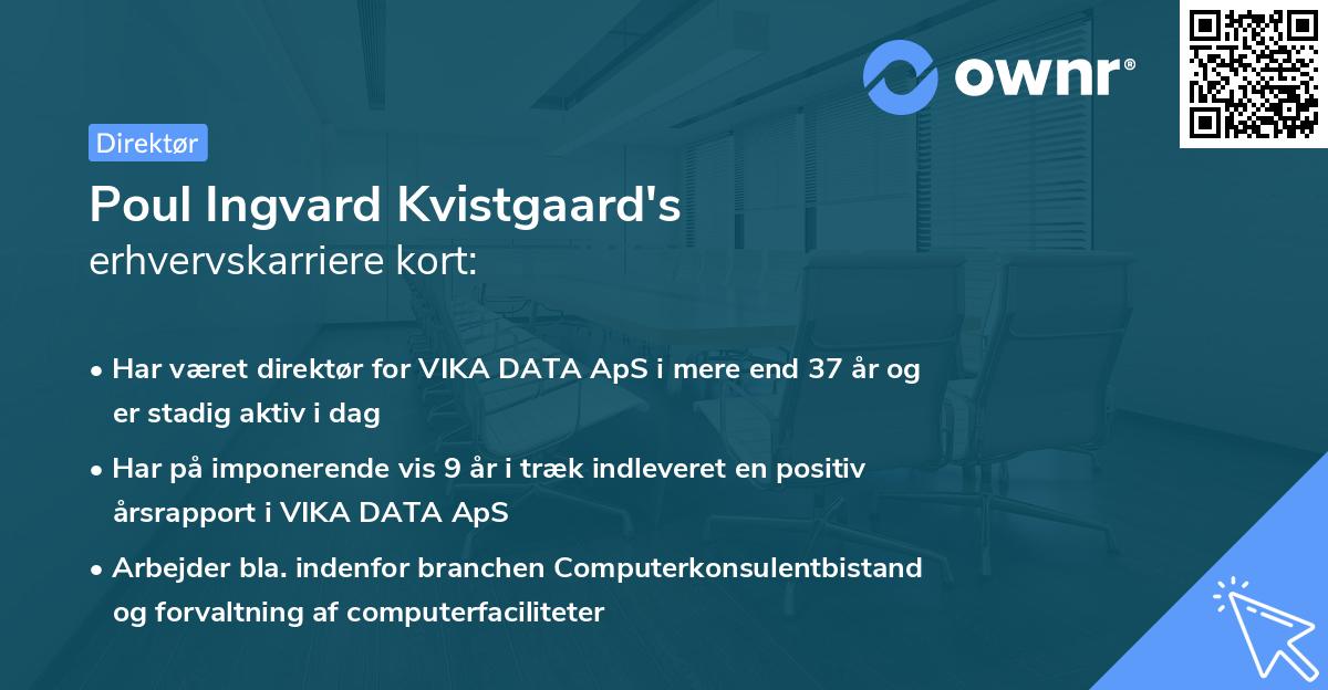 Poul Ingvard Kvistgaard's erhvervskarriere kort