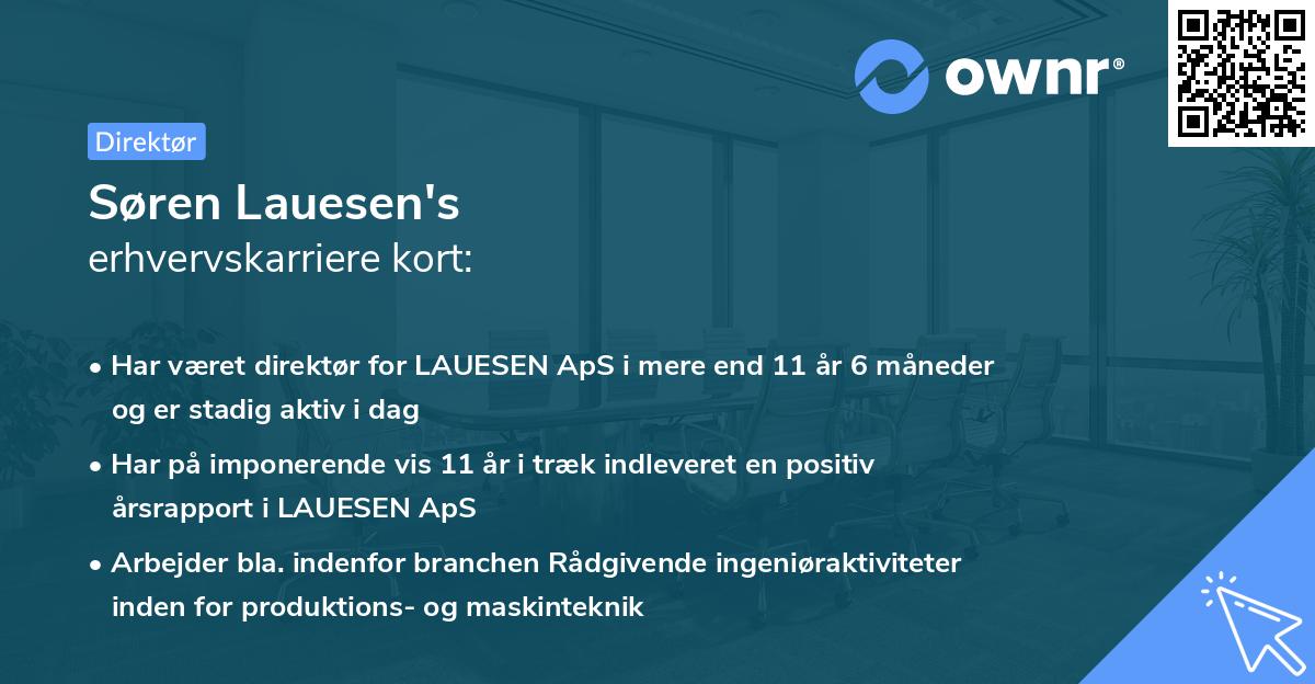 Søren Lauesen's erhvervskarriere kort