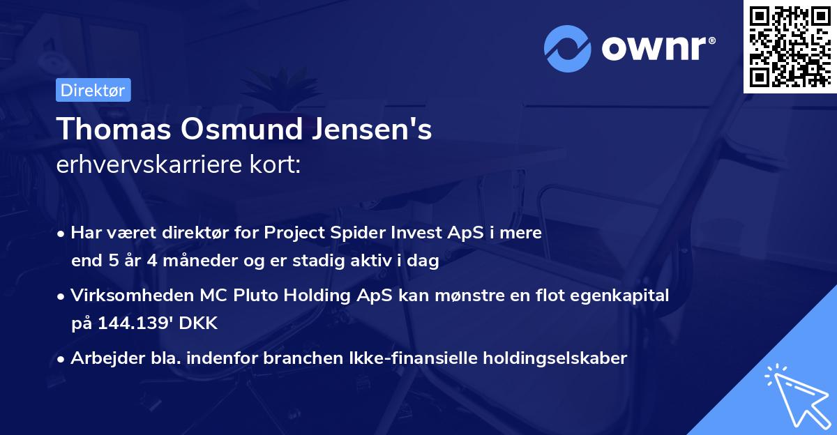 Thomas Osmund Jensen's erhvervskarriere kort