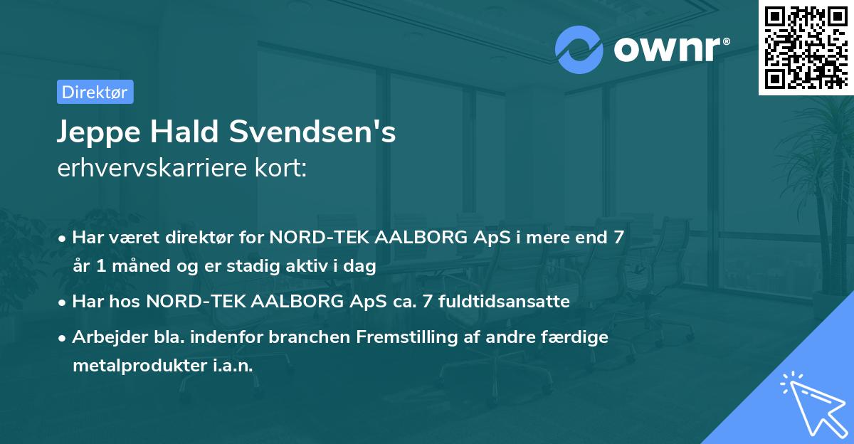 Jeppe Hald Svendsen's erhvervskarriere kort