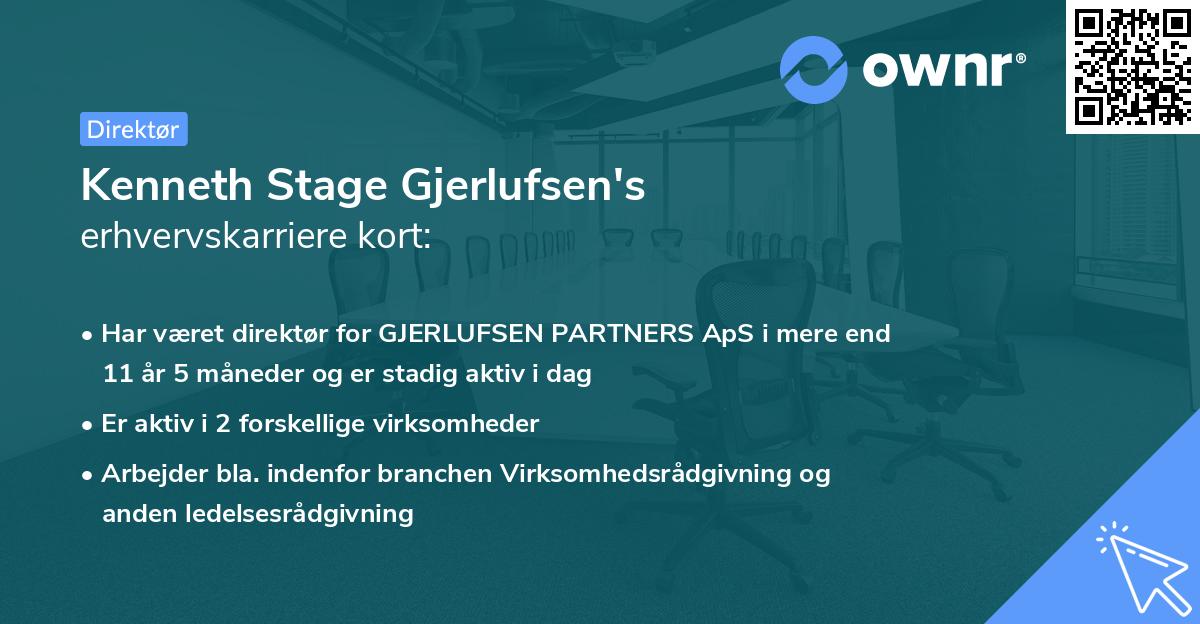 Kenneth Stage Gjerlufsen's erhvervskarriere kort