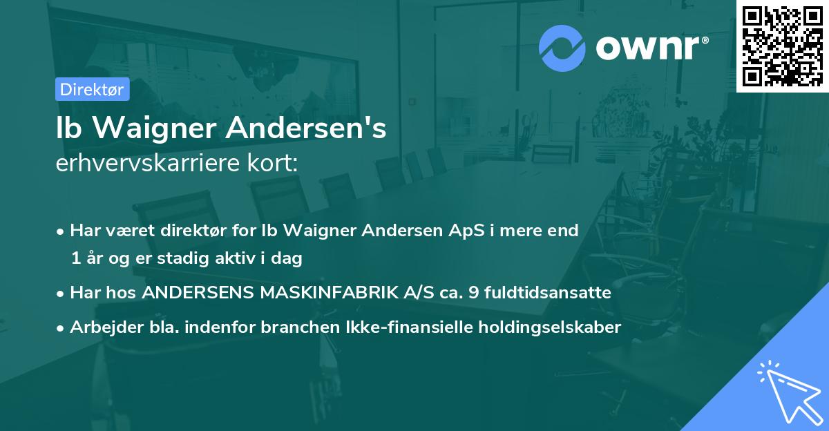 Ib Waigner Andersen's erhvervskarriere kort