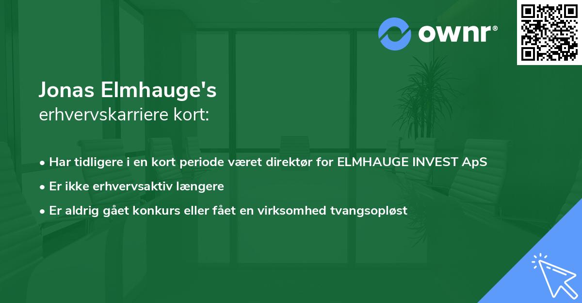 Jonas Elmhauge's erhvervskarriere kort