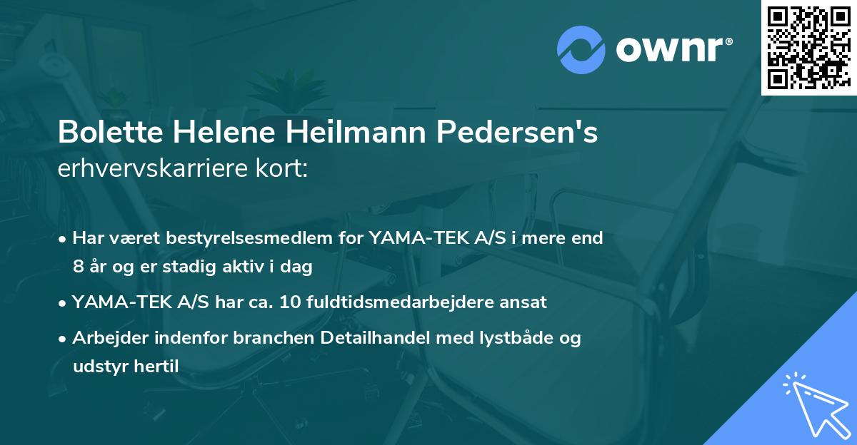 Bolette Helene Heilmann Pedersen's erhvervskarriere kort