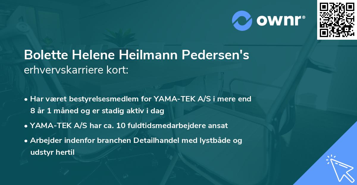 Bolette Helene Heilmann Pedersen's erhvervskarriere kort