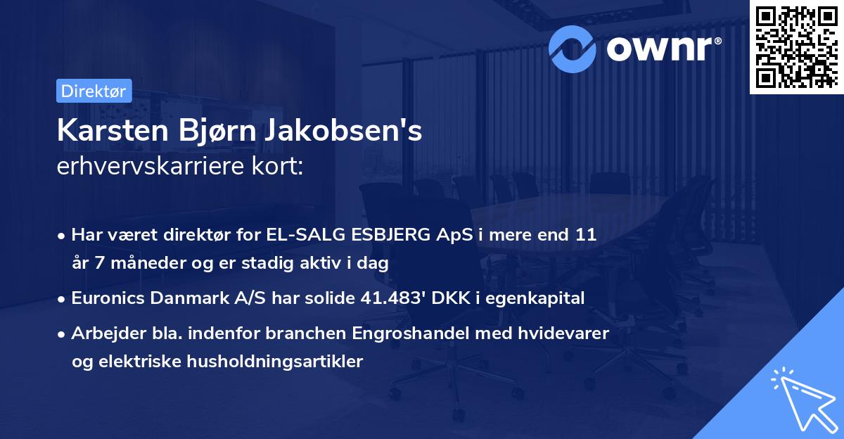 Karsten Bjørn Jakobsen's erhvervskarriere kort