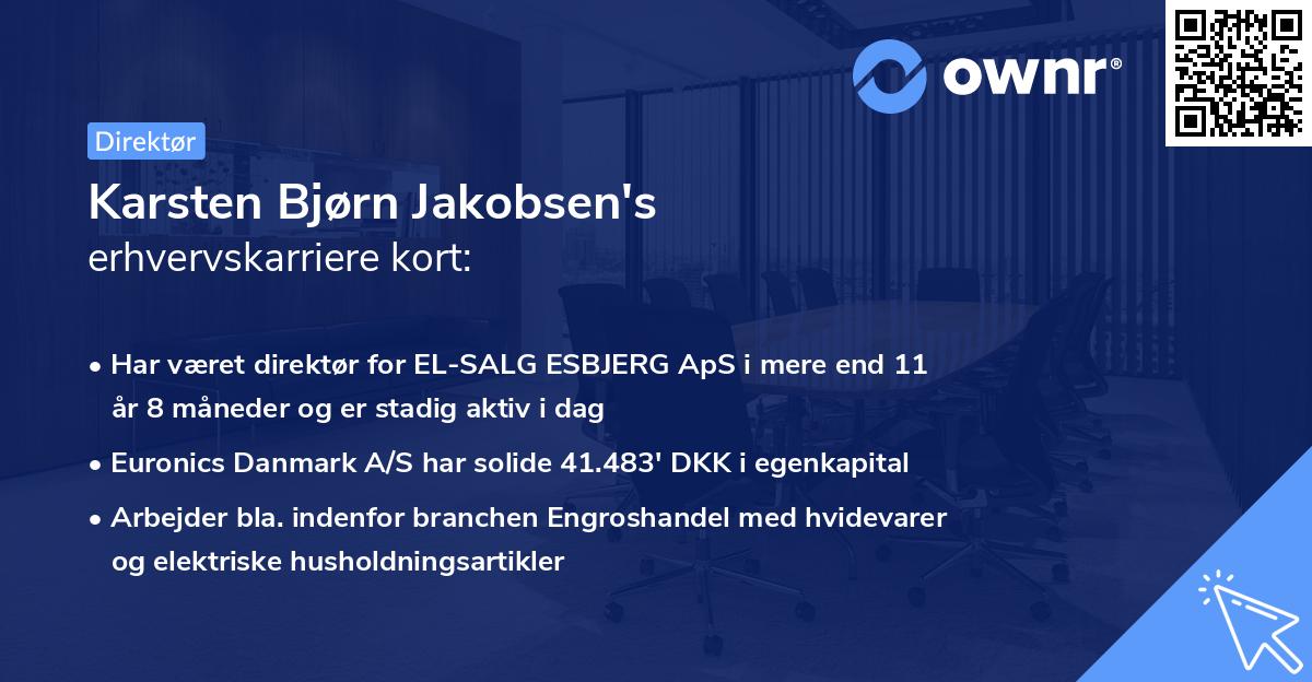 Karsten Bjørn Jakobsen's erhvervskarriere kort