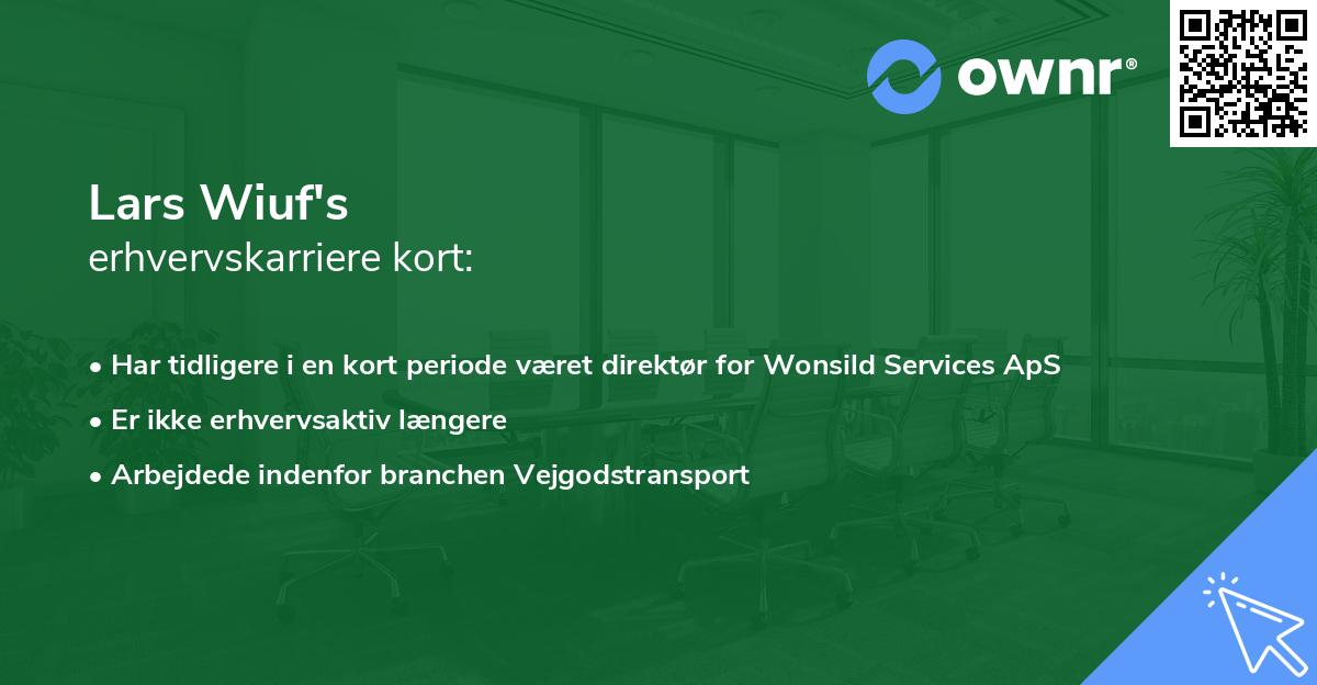Lars Wiuf's erhvervskarriere kort