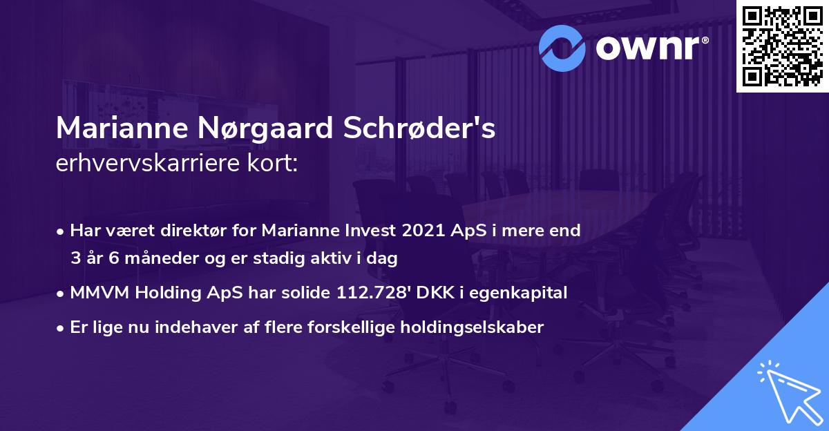 Marianne Nørgaard Schrøder's erhvervskarriere kort