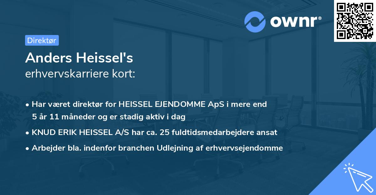 Anders Heissel's erhvervskarriere kort