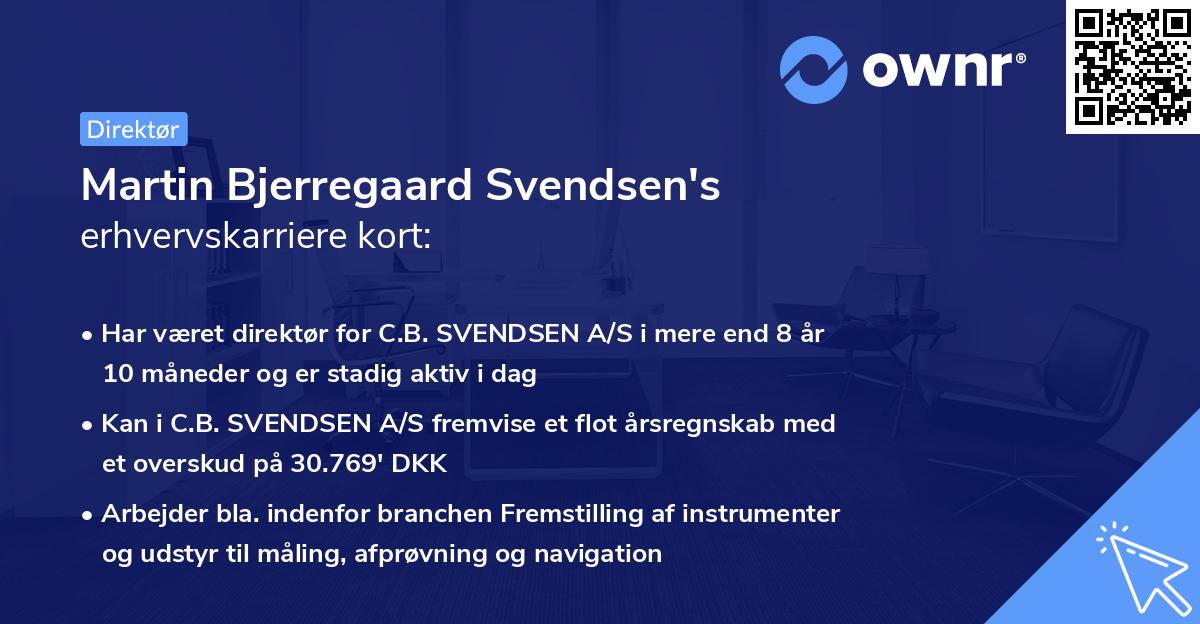 Martin Bjerregaard Svendsen's erhvervskarriere kort