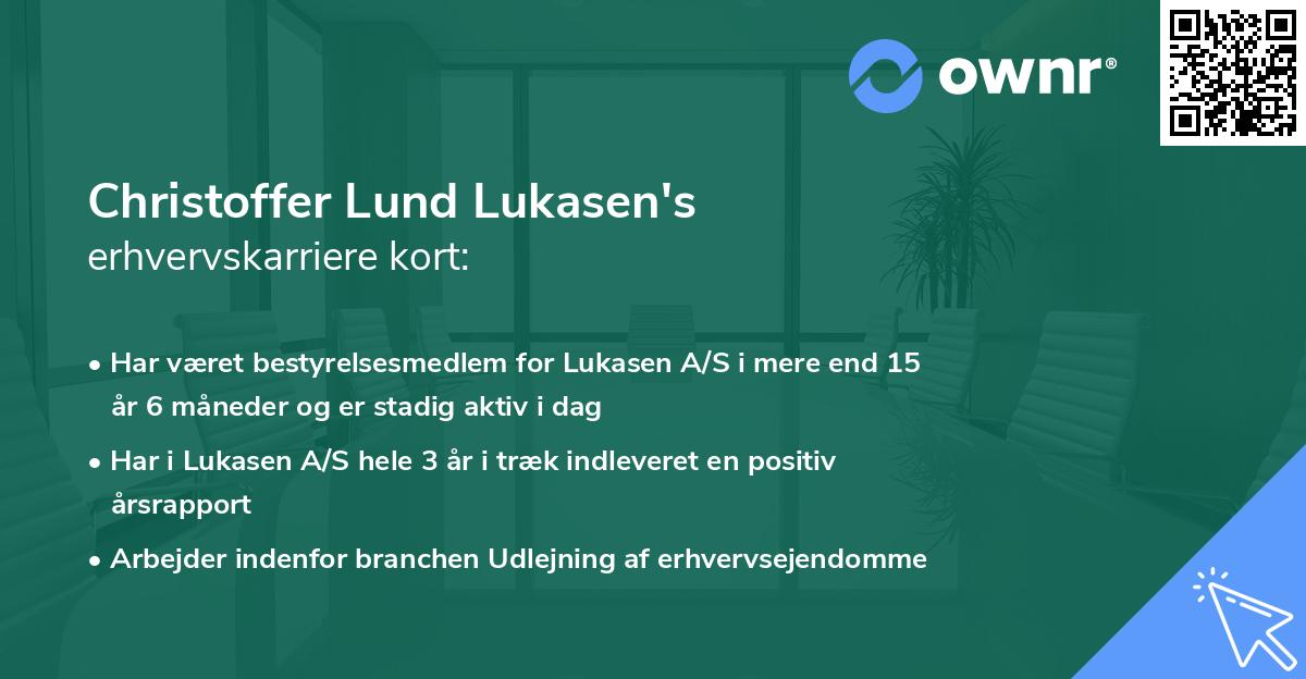 Christoffer Lund Lukasen's erhvervskarriere kort