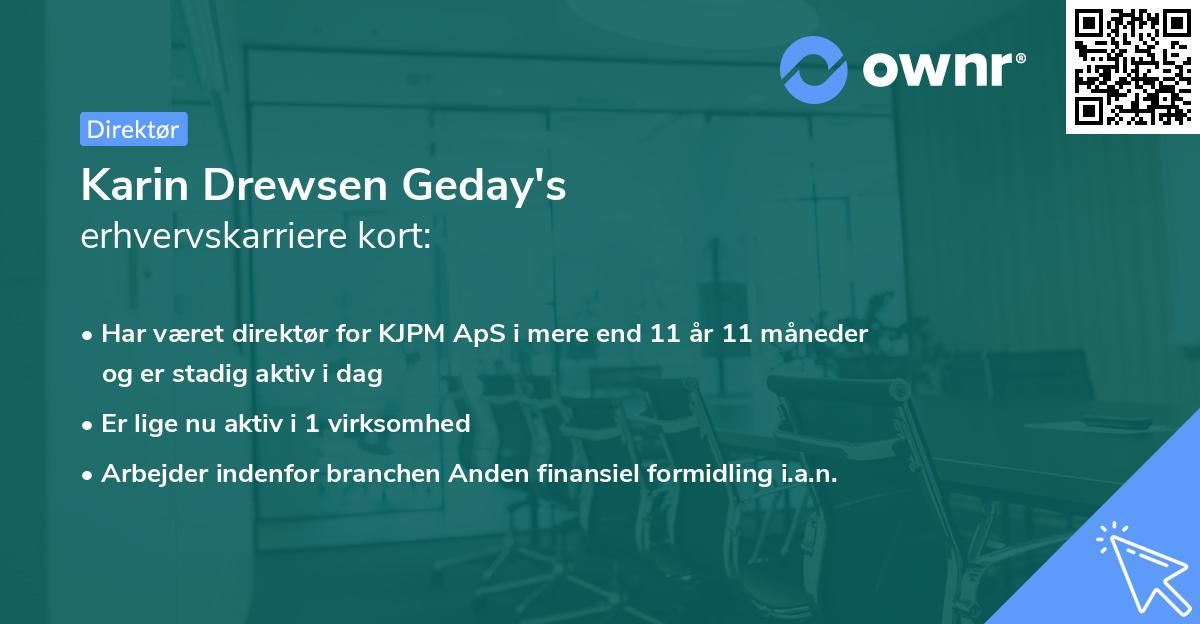 Karin Drewsen Geday's erhvervskarriere kort