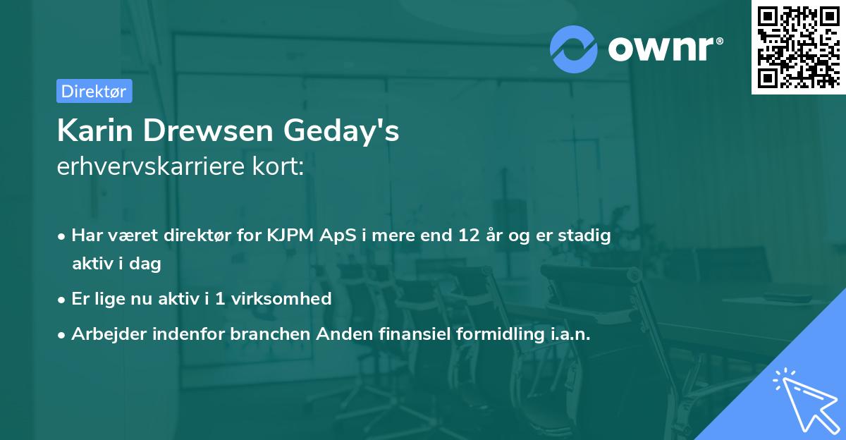Karin Drewsen Geday's erhvervskarriere kort