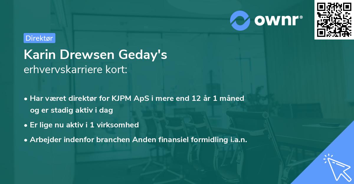 Karin Drewsen Geday's erhvervskarriere kort