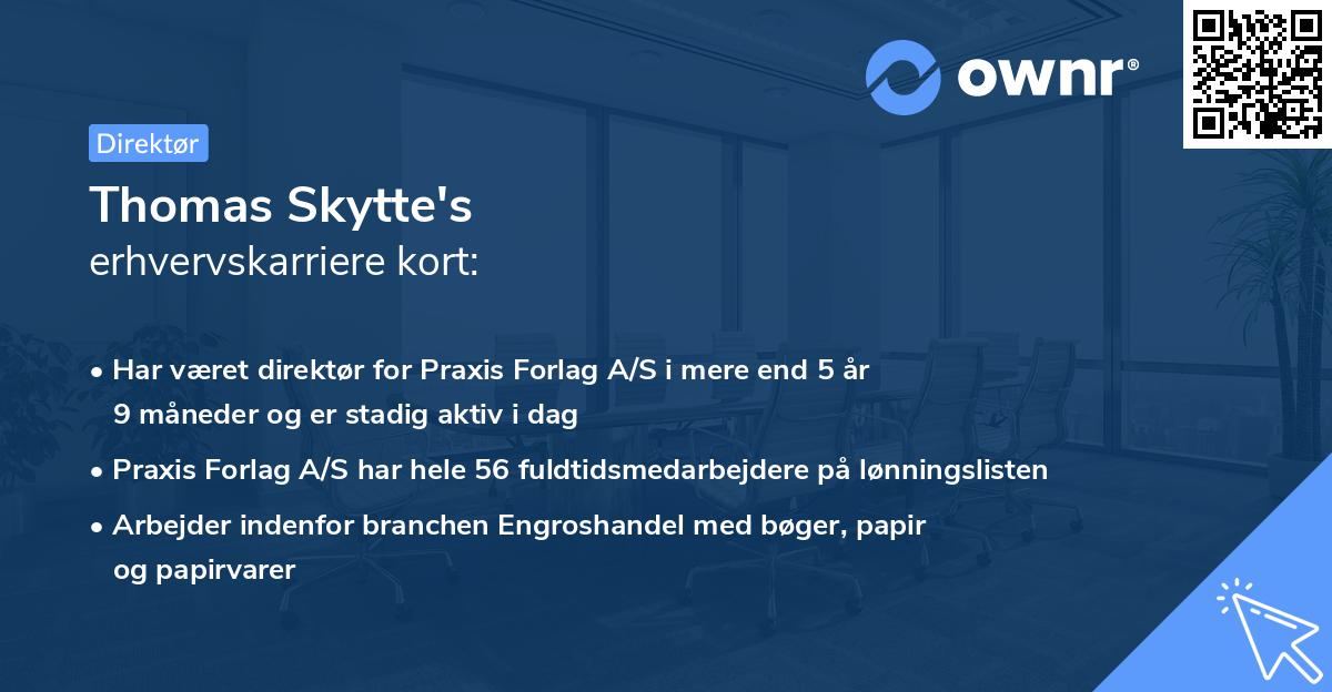 Thomas Skytte's erhvervskarriere kort