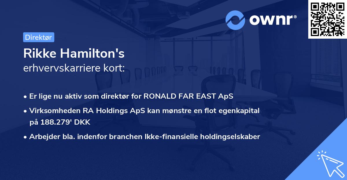 Rikke Hamilton's erhvervskarriere kort