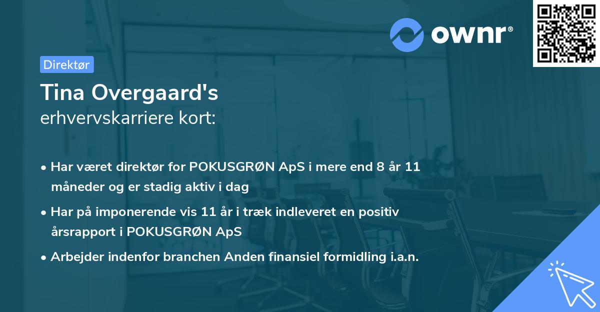 Tina Overgaard's erhvervskarriere kort
