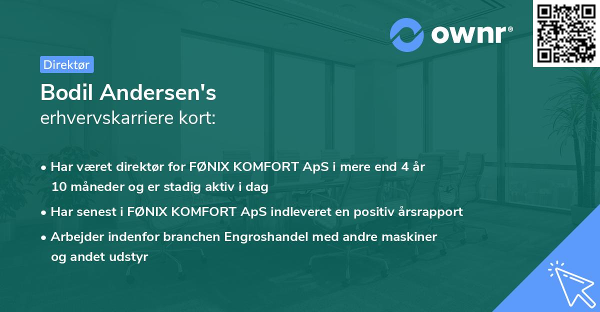 Bodil Andersen's erhvervskarriere kort