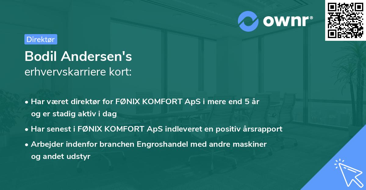 Bodil Andersen's erhvervskarriere kort