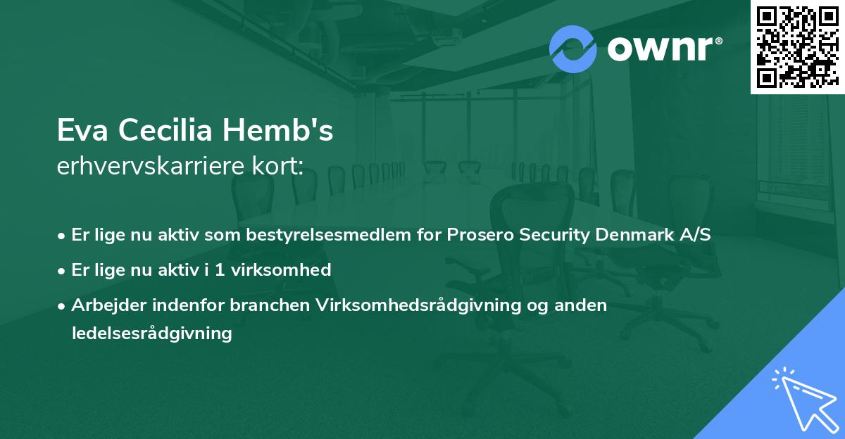 Eva Cecilia Hemb's erhvervskarriere kort