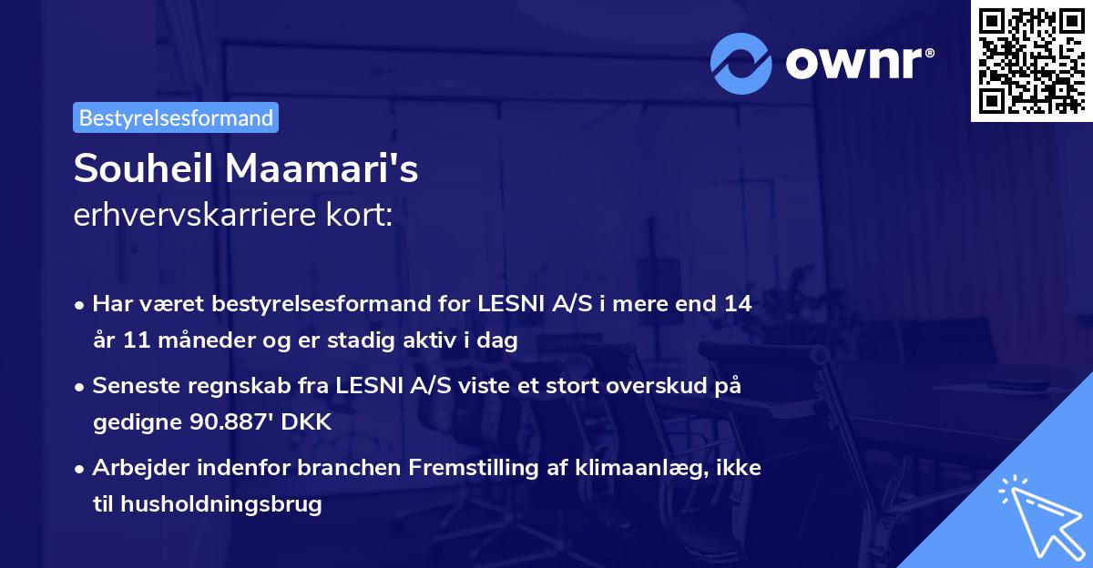 Souheil Maamari's erhvervskarriere kort