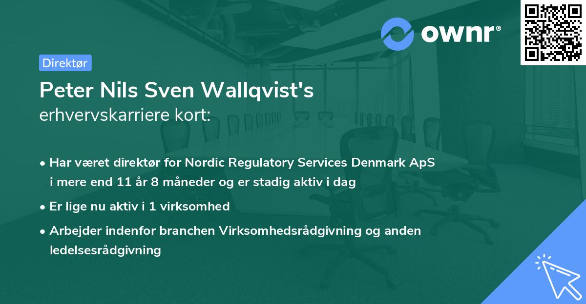 Peter Nils Sven Wallqvist's erhvervskarriere kort