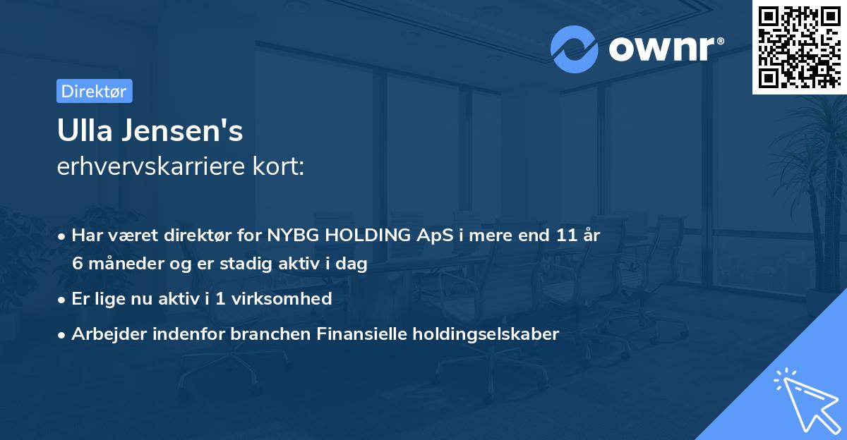 Ulla Jensen's erhvervskarriere kort