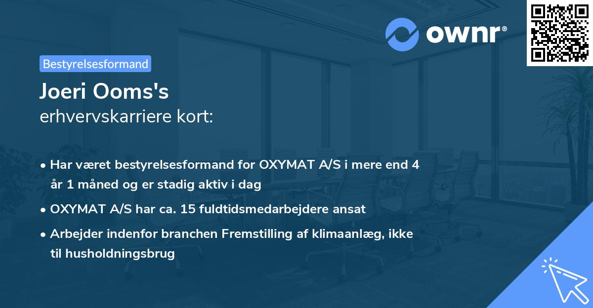 Joeri Ooms's erhvervskarriere kort