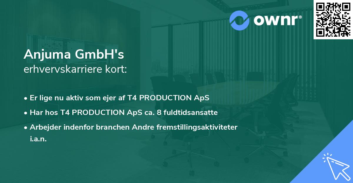 Anjuma GmbH's erhvervskarriere kort