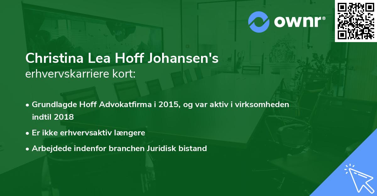 Christina Lea Hoff Johansen's erhvervskarriere kort